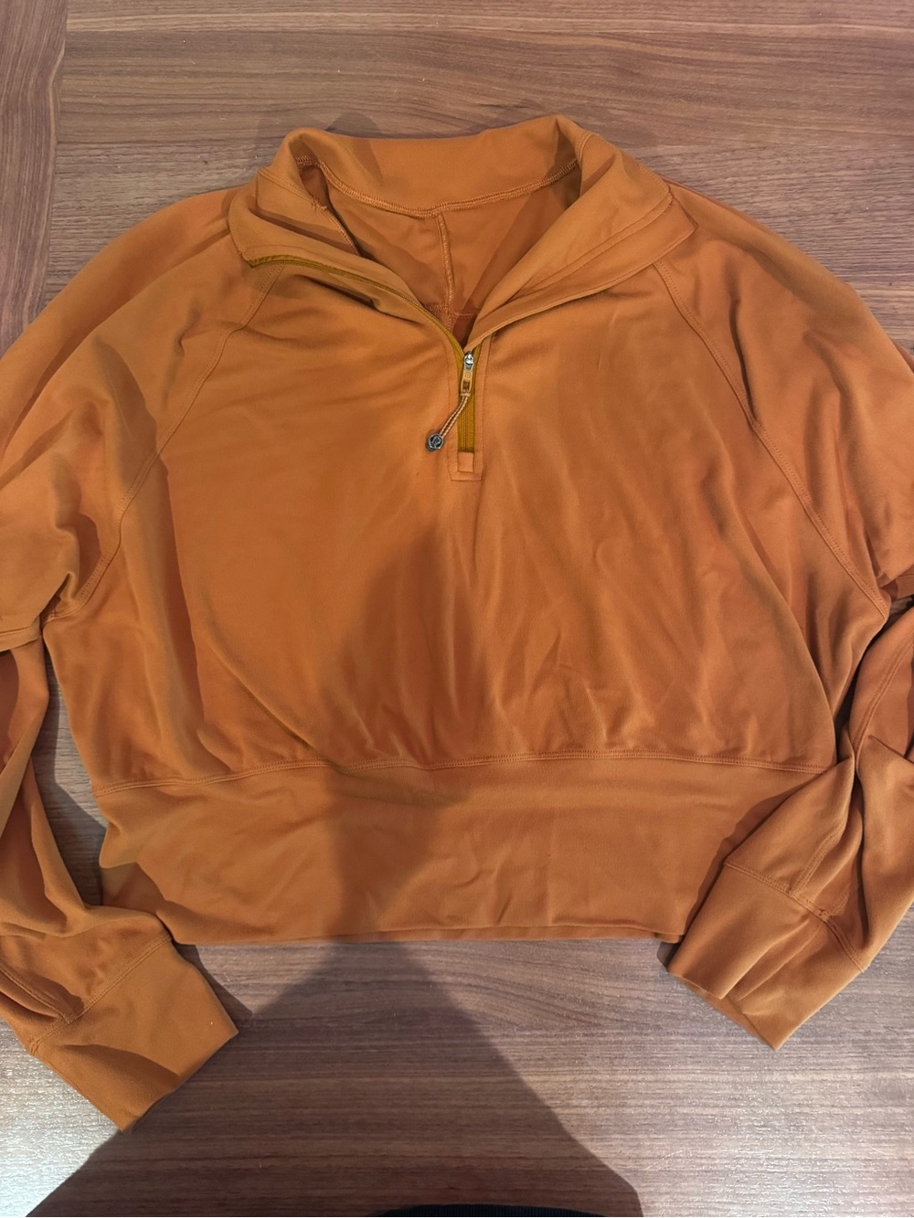 Lululemon Cropped Half-Zip Pullover in Burnt Orange maybe a size 10/12??